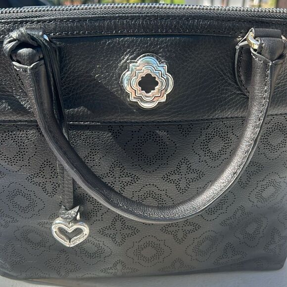 NWOT Brighton black leather print shoulder bag - Picture 2 of 14